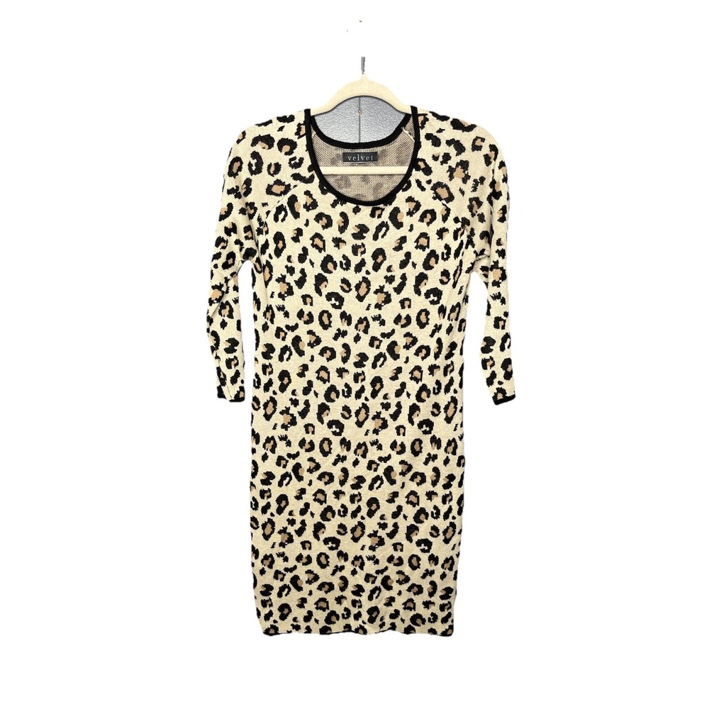 Velvet By‎ Graham and Spencer Cashmere Blend Leopard Print Dress Size Medium